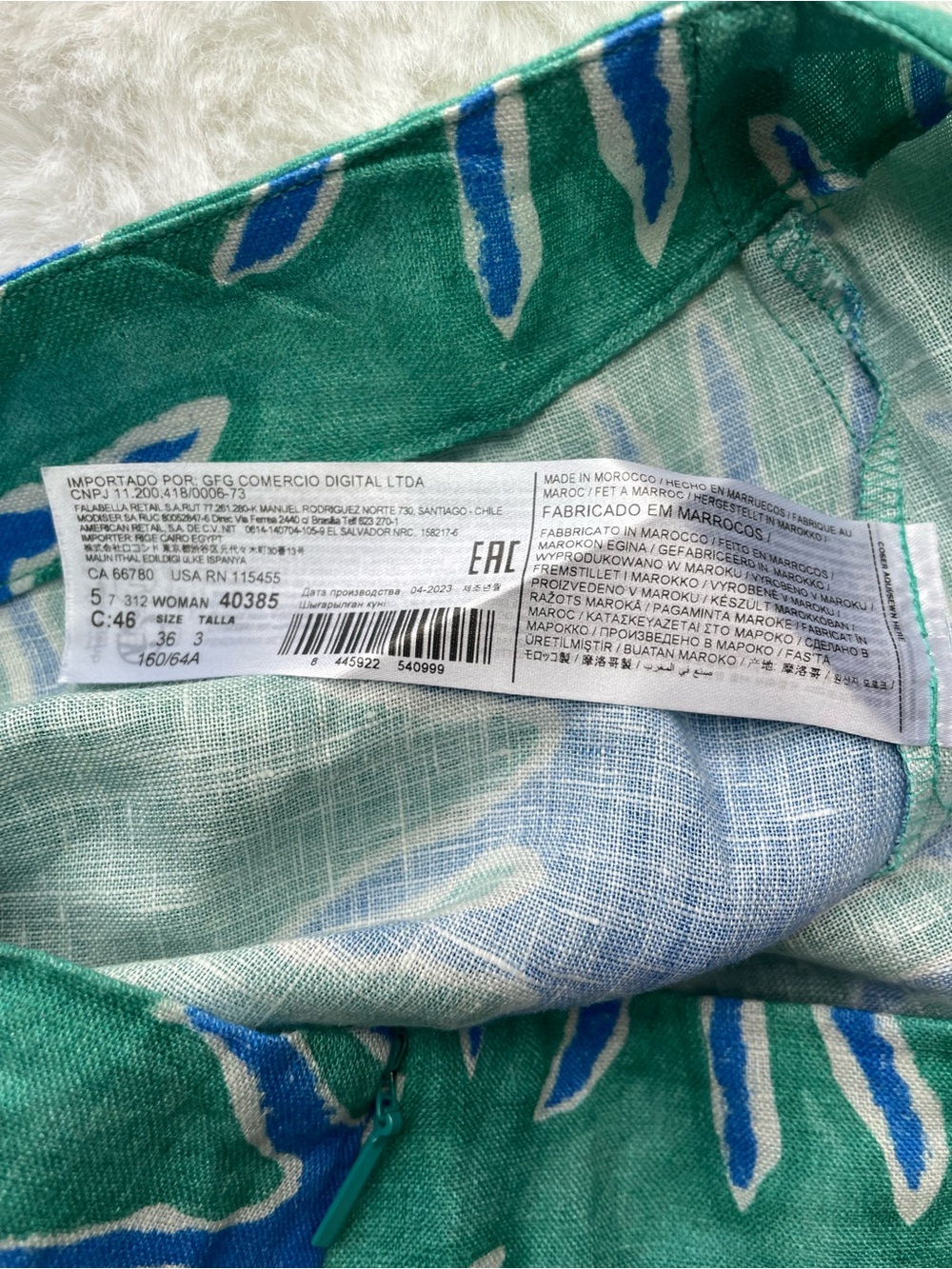 Simon Miller Blue & Green Wide-Leg Printed Pants - Picture 9 of 9